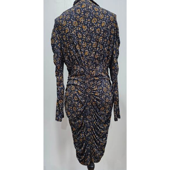 Veronica Beard Greta Dress, Ruched Bottom, Sexy,  Black -Multi Color Sz L - Picture 10 of 15